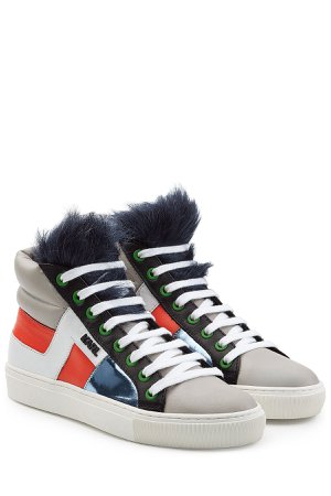 Leather High Tops with Faux Fur Gr. IT 37