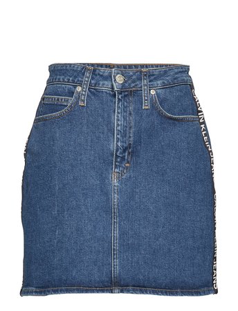 Calvin Klein Jeans High Rise Mini Skirt (Side Stripe Logo) (89.90 €) - Calvin Klein Jeans - | Boozt.com