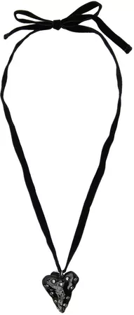 Black Stud Heart Necklace by Marni on Sale