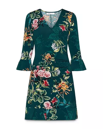 BCBGENERATION Ruffled Floral Mini Dress | Bloomingdale's green