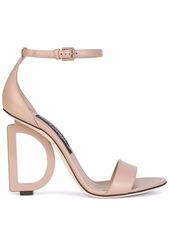 Shop Dolce & Gabbana DG heel leather sandals with Express Delivery - FARFETCH