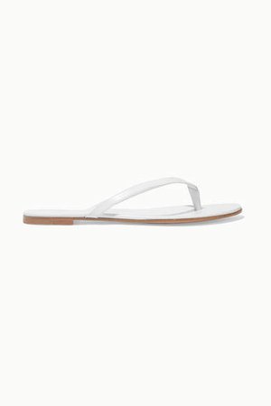 Leather Flip Flops - White