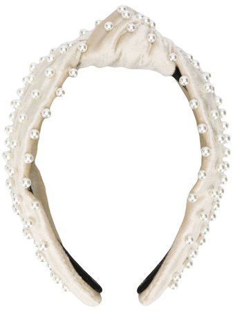 Lele Sadoughi pearl-embellished Velvet Headband - Farfetch