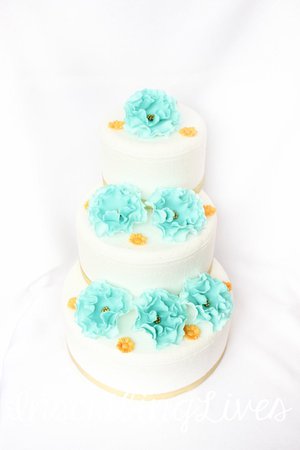 Teal gold wedding cake decorations 18pcs winter wedding cake | Etsy