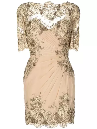 Zuhair Murad Ruched floral-lace Mini Dress - Farfetch