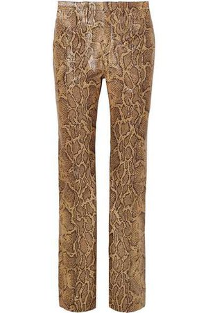Chloé | Snake-effect leather straight-leg pants | NET-A-PORTER.COM