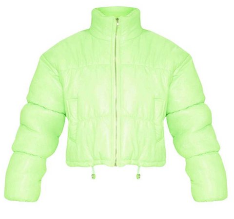 neon green puffer jacket