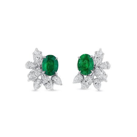 Natural Green Emerald Earrings, 1.78 Ct. (3.50 Ct. TW)