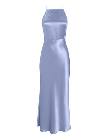 Lullaby Blue Satin Apron Dress