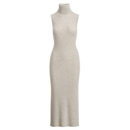 Grey Turtleneck Sleeveless Dress