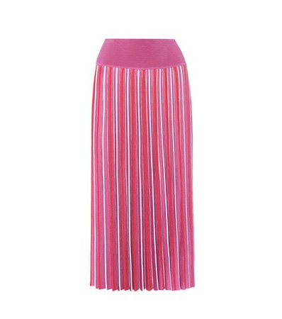 Striped silk and cotton skirt