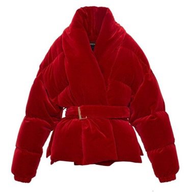 red puff coat