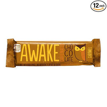 Amazon.com : Awake Chocolate Caffeinated Caramel Bar, 1.55 Ounce, 12 Count : Grocery & Gourmet Food