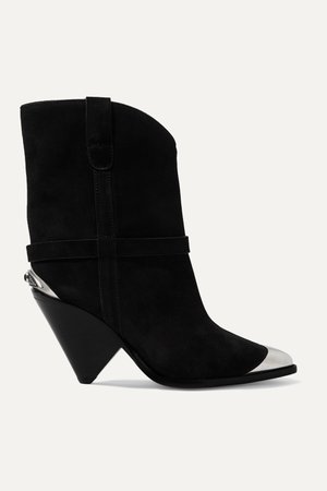 ISABEL MARANT Lamsy embellished suede ankle boots