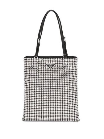 Shop black Prada crystal-embellished tote with Express Delivery - Farfetch