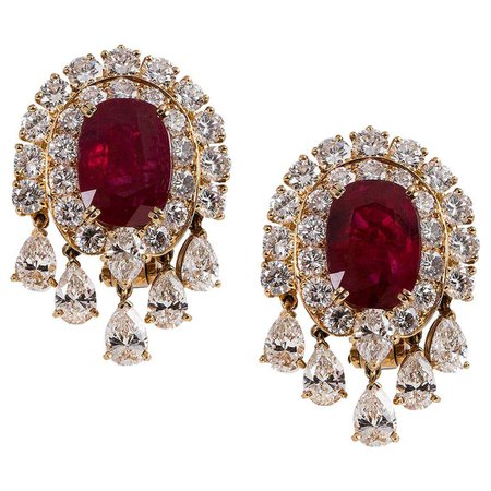 Ruby and Diamond Earring For Sale at 1stDibs
