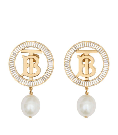Burberry pearl gold earrings
