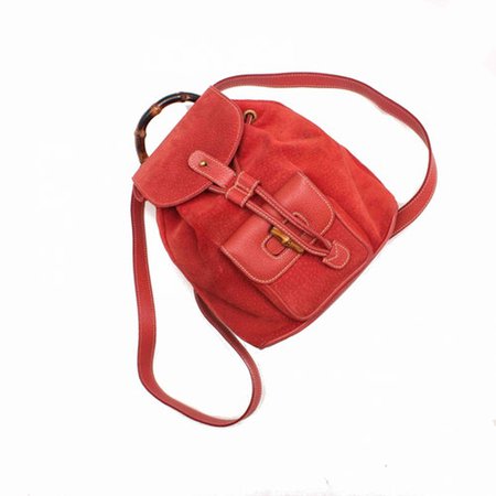 Bamboo leather backpack Gucci Red in Leather - 8830756