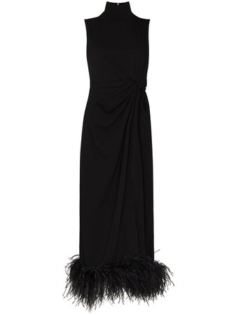 Shop 16Arlington Maika feather-embellished sleeveless gown with Express Delivery - FARFETCH