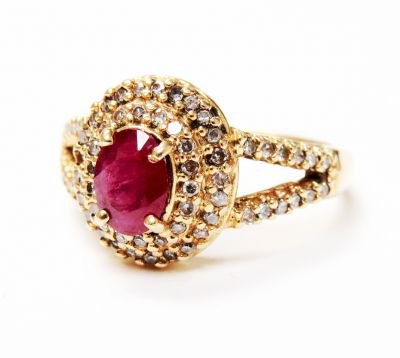 Vintage Ruby and Diamond Ring