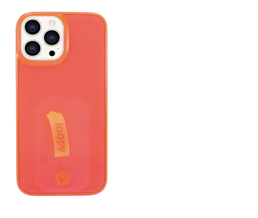neon orange loopy phone case