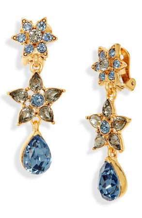 Oscar de la Renta Crystal Flower Drop Earrings | Nordstrom