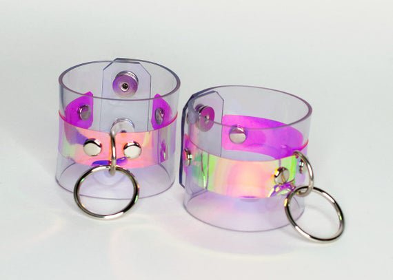 Etsy byapatico | Holographic O Bracelet Cuff in pink $48.00