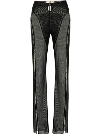 Shop KNWLS Shade semi-sheer fitted trousers with Express Delivery - FARFETCH