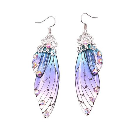 Bergamo Crystal Fairy Butterfly Foil Flakes Wing Drop Dangle Earrings – ANN VOYAGE