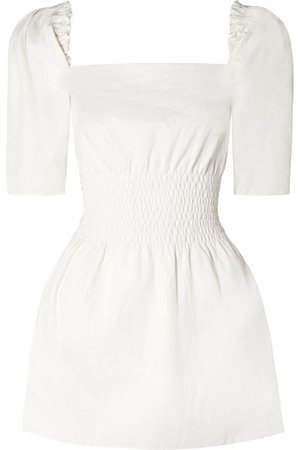 ANNA QUAN | Terri shirred stretch-cotton mini dress | NET-A-PORTER.COM