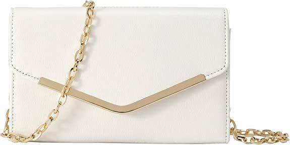 Autumnwell Clutch Purse Evening Bag for Women，White Envelope Handbag With Detachable Chain for Wedding and Party: Handbags: Amazon.com