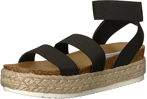 Amazon.com | Steve Madden Women's Kimmie Wedge Sandal, Black, 7 M US | Shoes