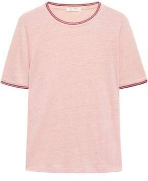 Molly Crochet-trimmed Slub Linen-jersey T-shirt