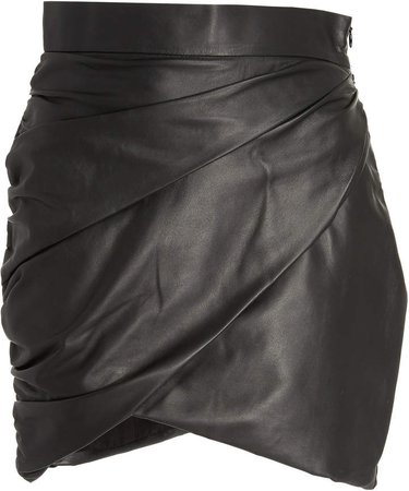 Zeynep Arçay Draped Leather Skirt