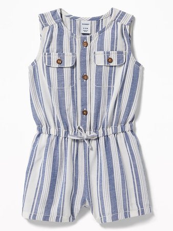Striped Sleeveless Utility Romper for Baby | Old Navy