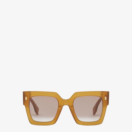 Honey-colored acetate sunglasses - FENDI ROMA | Fendi