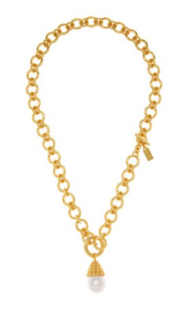 Natanya 24k Gold-Plated Pearl Necklace By Valére | Moda Operandi