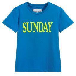 Alberta Ferretti - Girls Blue Cotton T-Shirt | Childrensalon Outlet