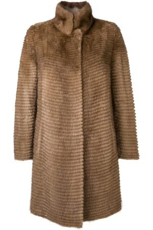 LISKA Fur trimmed coat