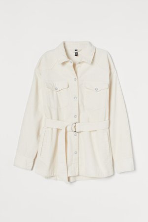 Corduroy Shirt Jacket - Cream - Ladies | H&M US