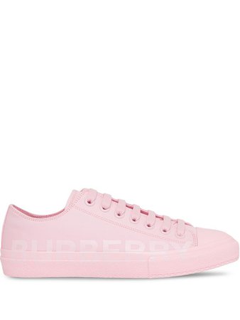 Shop pink Burberry logo-print sneakers with Express Delivery - Farfetch
