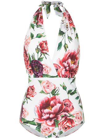 Dolce & Gabbana Floral Print Swim Suit - Farfetch