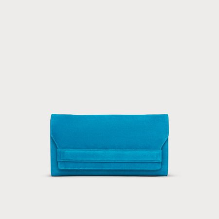 Ella Blue Suede Clutch | Handbags | L.K.Bennett