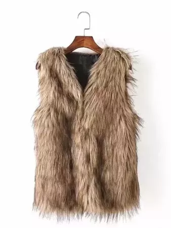 Faux Fur Vest -SheIn(Sheinside)