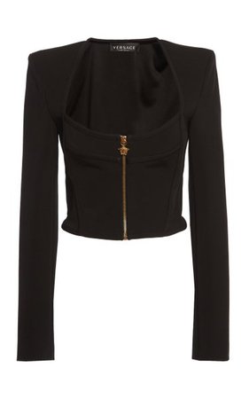Jersey Cropped Evening Jacket By Versace | Moda Operandi