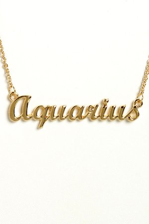 Cute Zodiac Necklace - Aquarius Necklace - Gold Necklace - $12.00 - Lulus