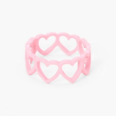 Pink Heart Cutout Resin Ring | Claire's