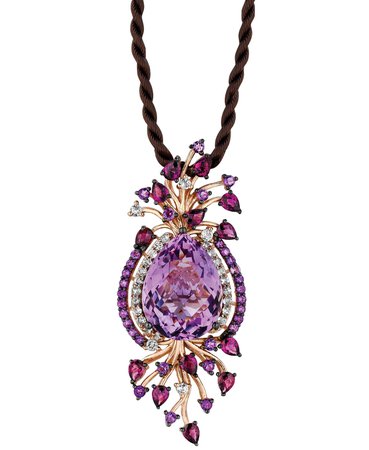 Le Vian Crazy Collection Multi-Stone Cord 14k Rose Gold Pendant Necklace