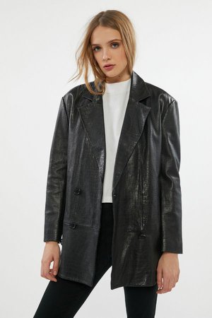 Avec Les Filles Leather Oversized Blazer | Urban Outfitters