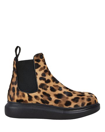 Leopard Calf Hair Chelsea Boots